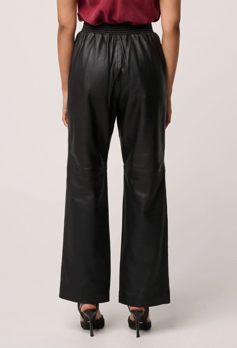 ONCE WAS Joan Leather Pants Black