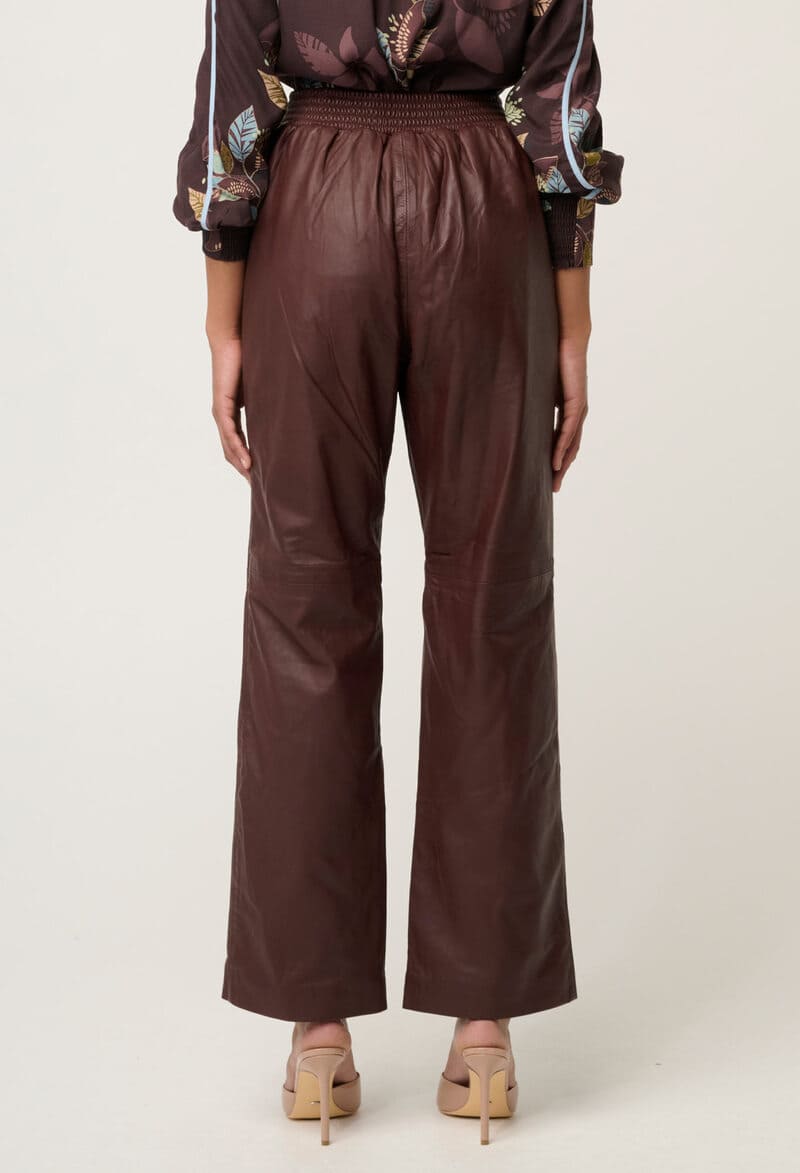 ONCE WAS Joan Leather Pants Oxblood