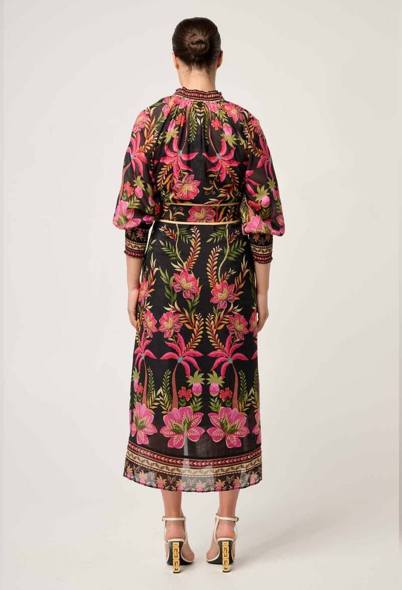 ONCE WAS Carmen Maxi Dress Black