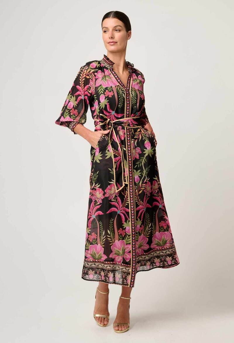 ONCE WAS Carmen Maxi Dress Black