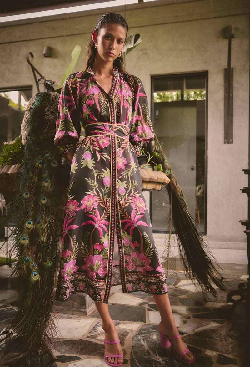 ONCE WAS Carmen Maxi Dress Black