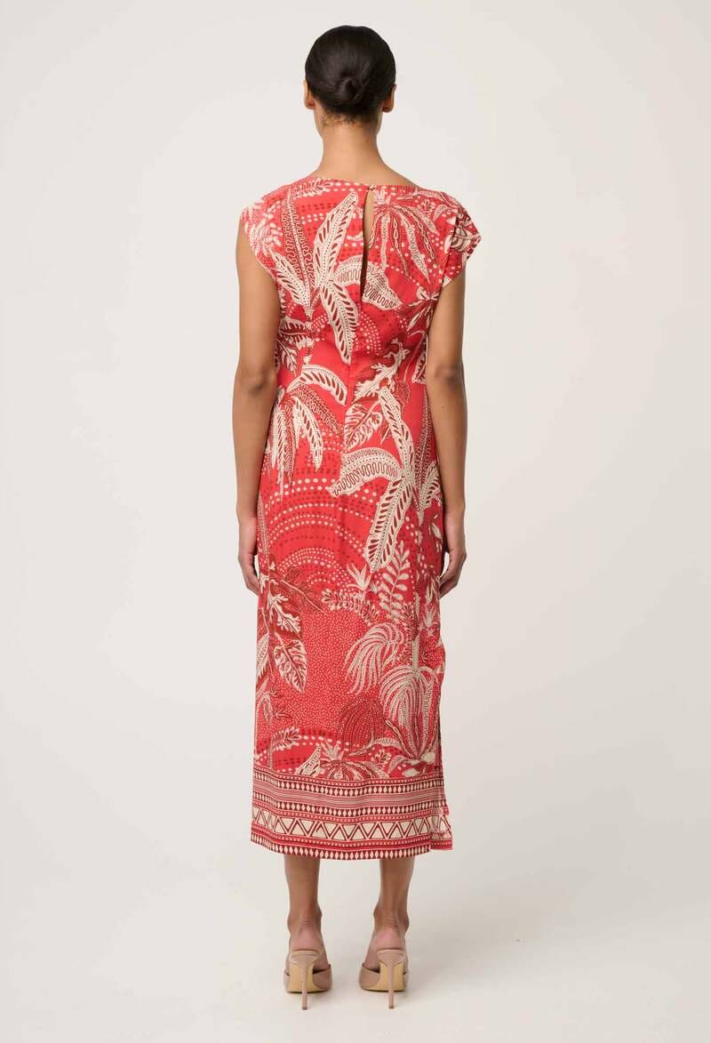 ONCE WAS Monique Dress CrimsonP