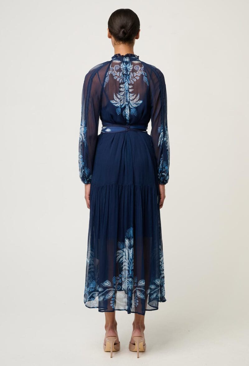 ONCE WAS Sloane Midi Dress MoonlitB