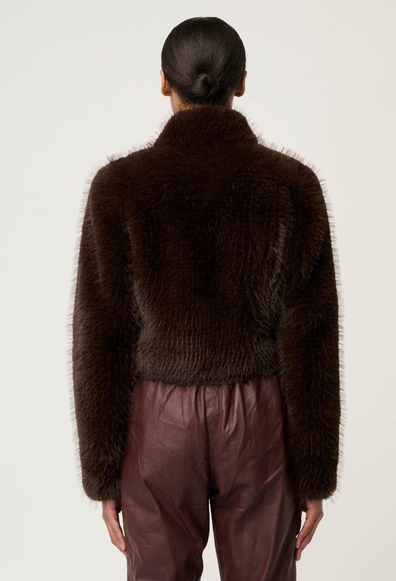 ONCE WAS Dawn FFur Jacket Walnut
