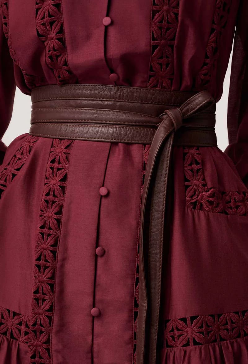 ONCE WAS Milton Leather Belt Oxblood