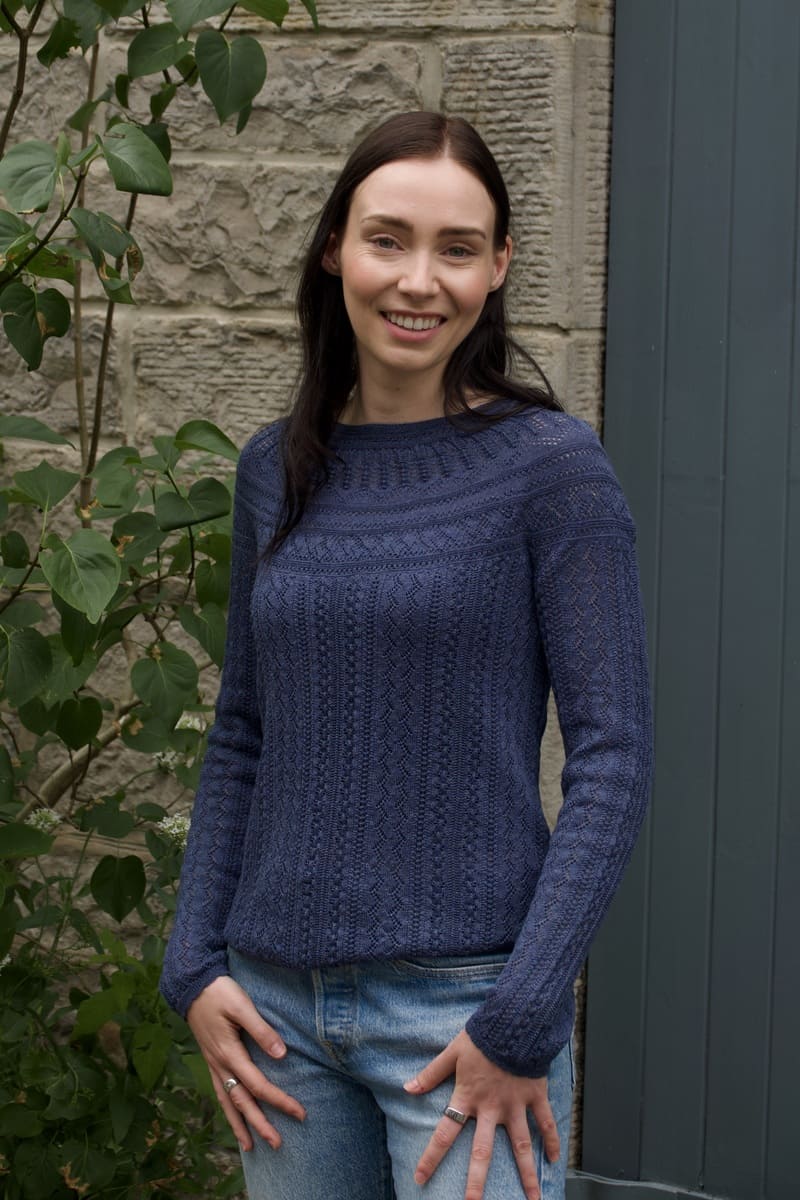 ERIBE Vaila Lace Sweater DenBlue