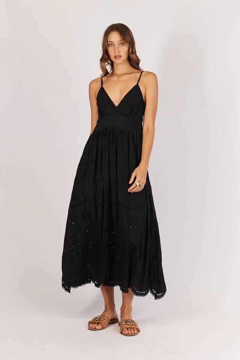 RUBYYAYA Rose Maxi Black