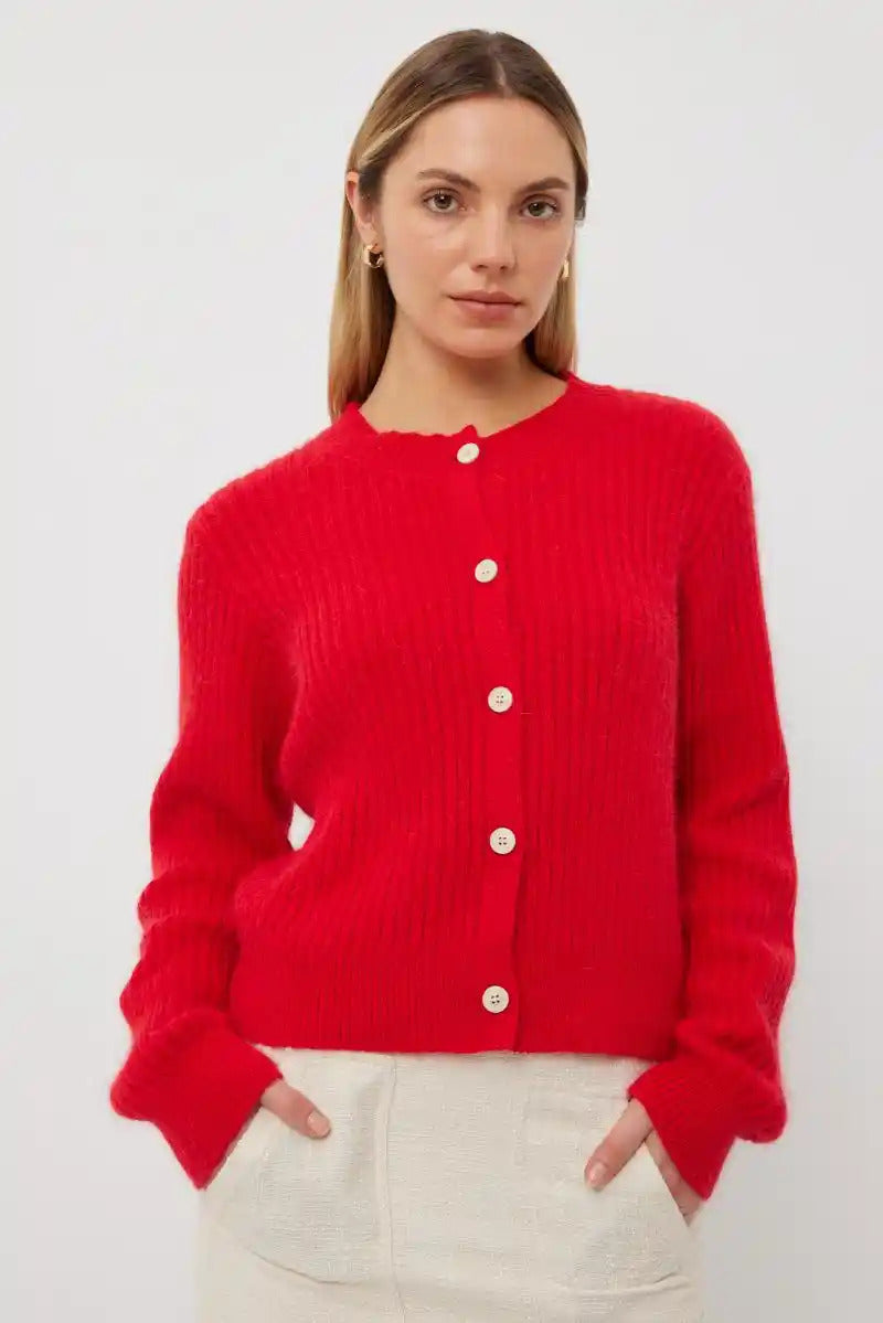 TUESDAY Candy Mohair Cardy Red