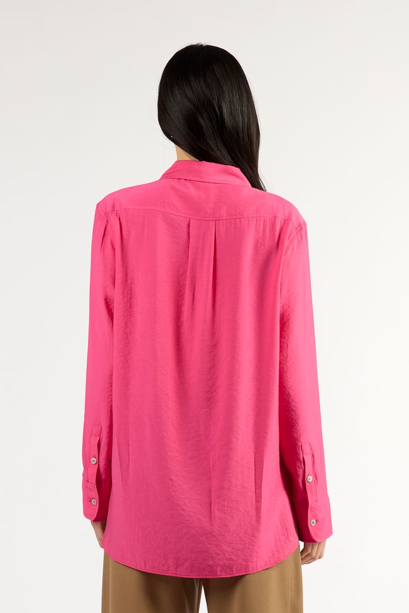 TUES Drape Frill Shirt Magenta