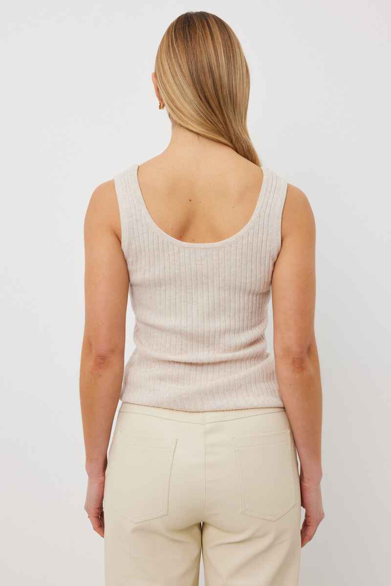 TUESDAY Rib Cashm Tank Oatm