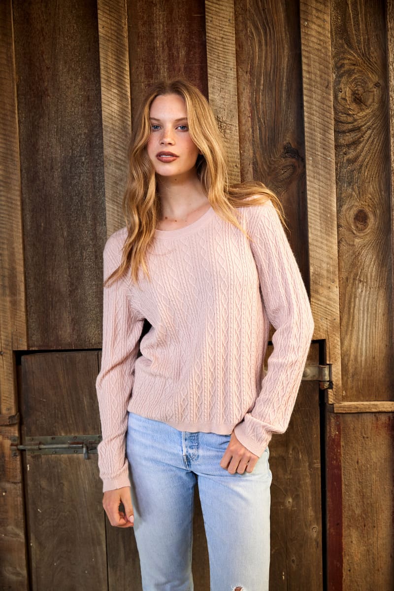 TUESDAY Morgan Cable Jumper Blush