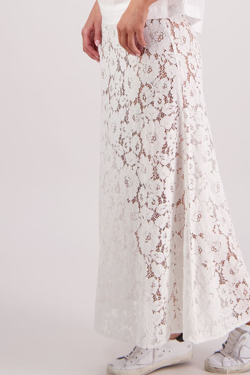 BRIARWOOD Twinkle Lace Skirt White
