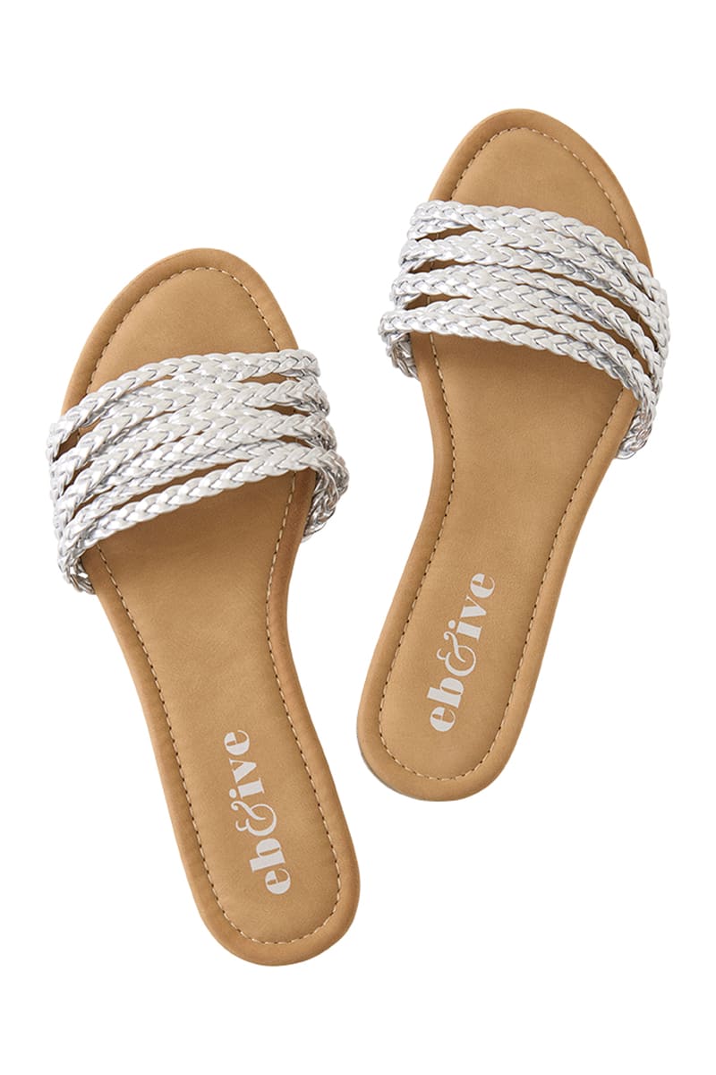 eb&ive Miramar Plaited Sandal Silver