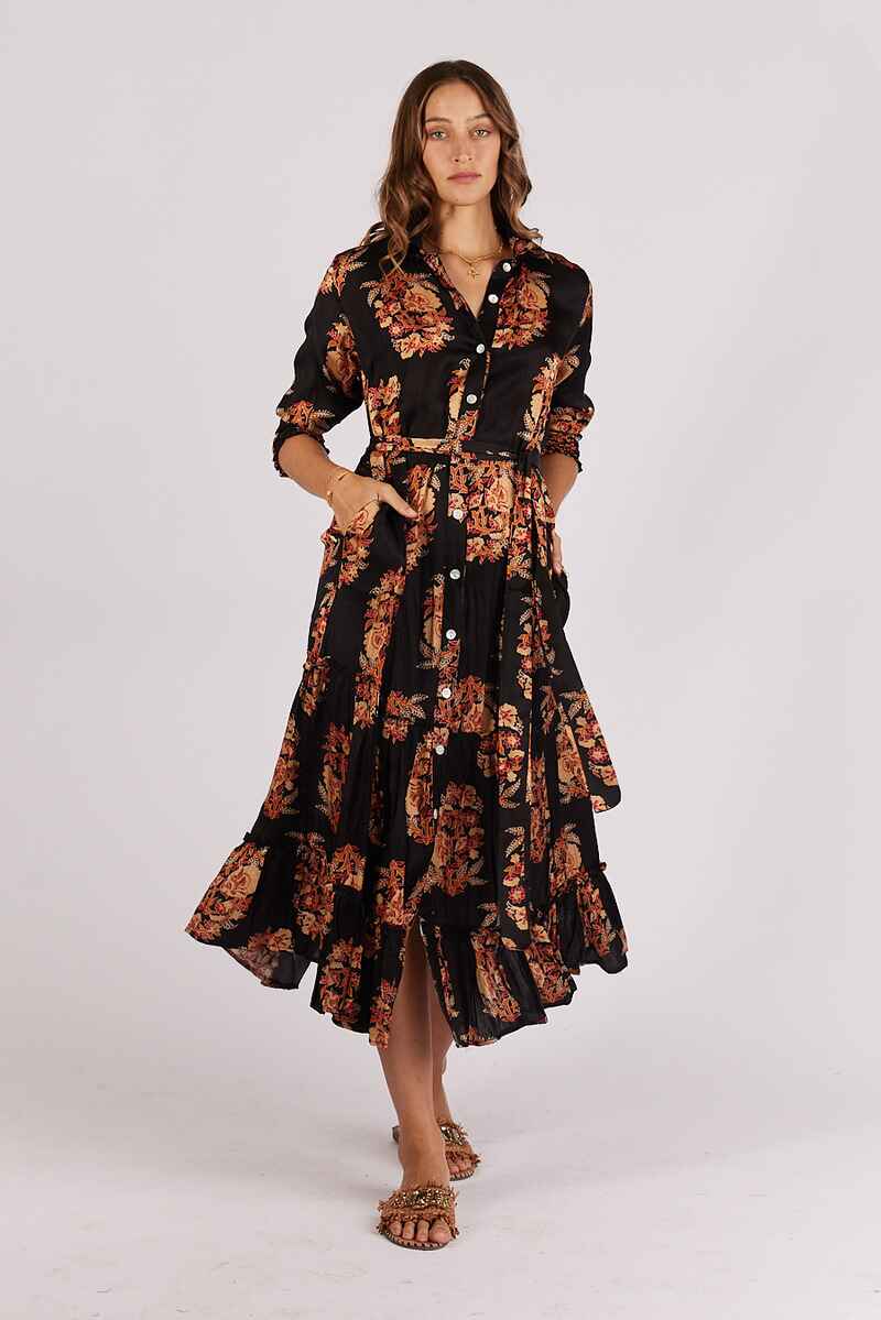 RUBYYAYA Paisley Maxi Black