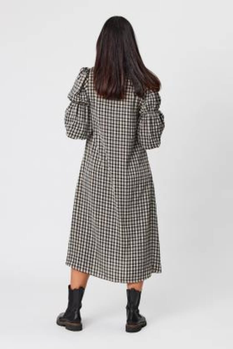 BLACKSTONE Check Dress Blk/Oat