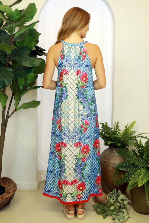 LULALIFE Rosie Maxi Dress Ocean
