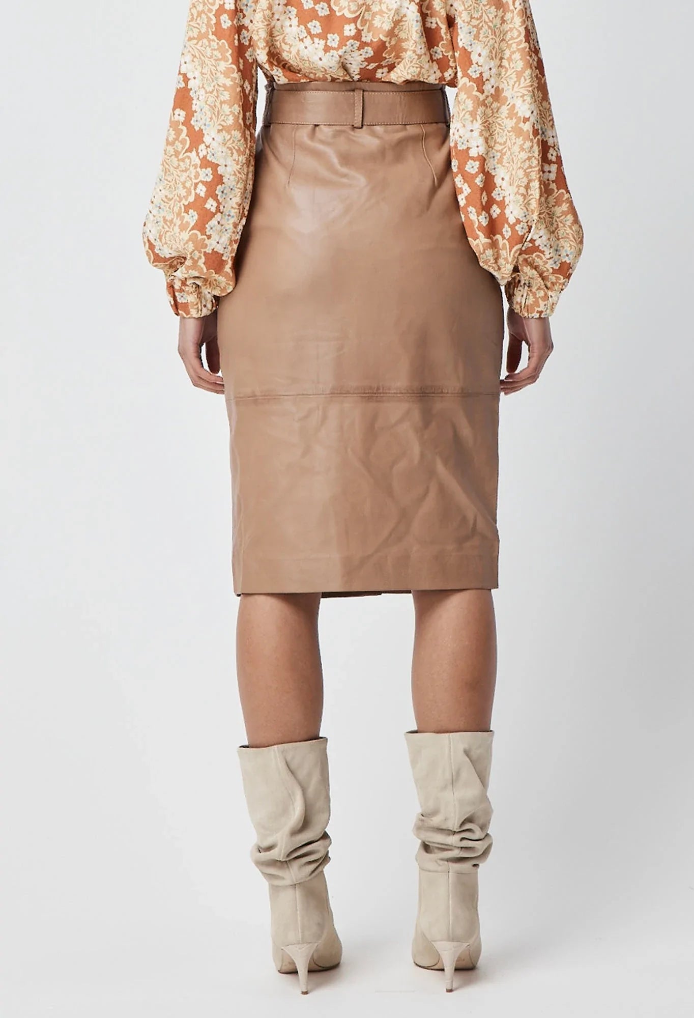 ONCE WAS Leather Husk Skirt