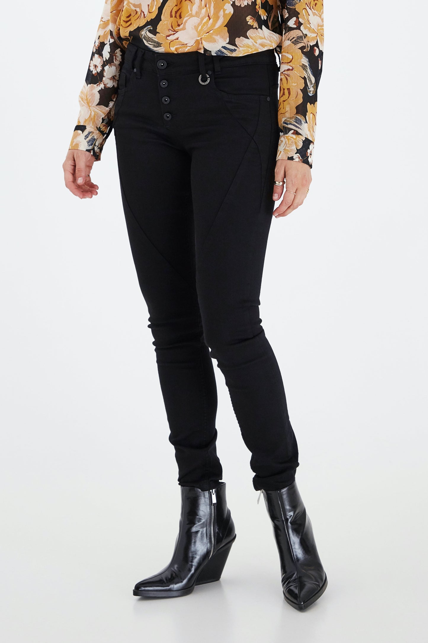 PULZ Anna MidW Skinny Jean Black