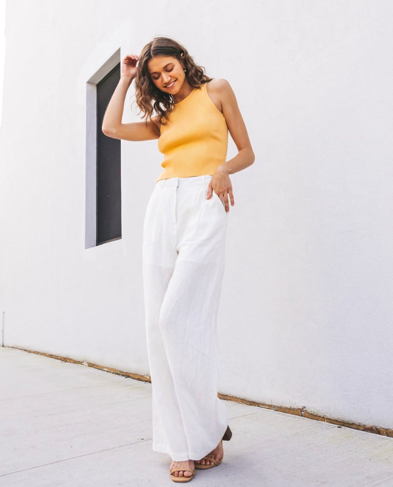 WHITE CLOSET Knit Tank Lemon