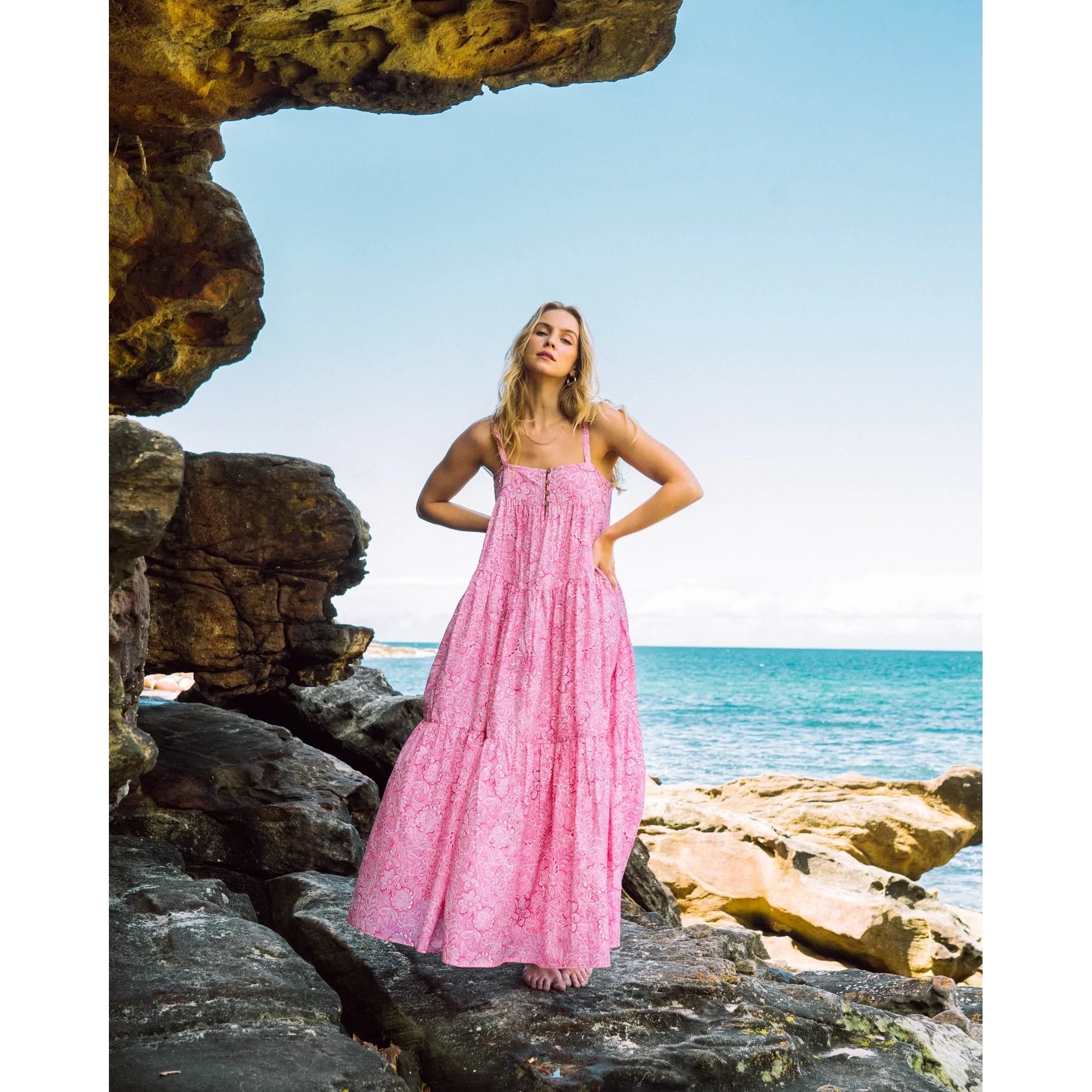 aurelia maxi dress pink Aurelia Ruffle Maxi Dress