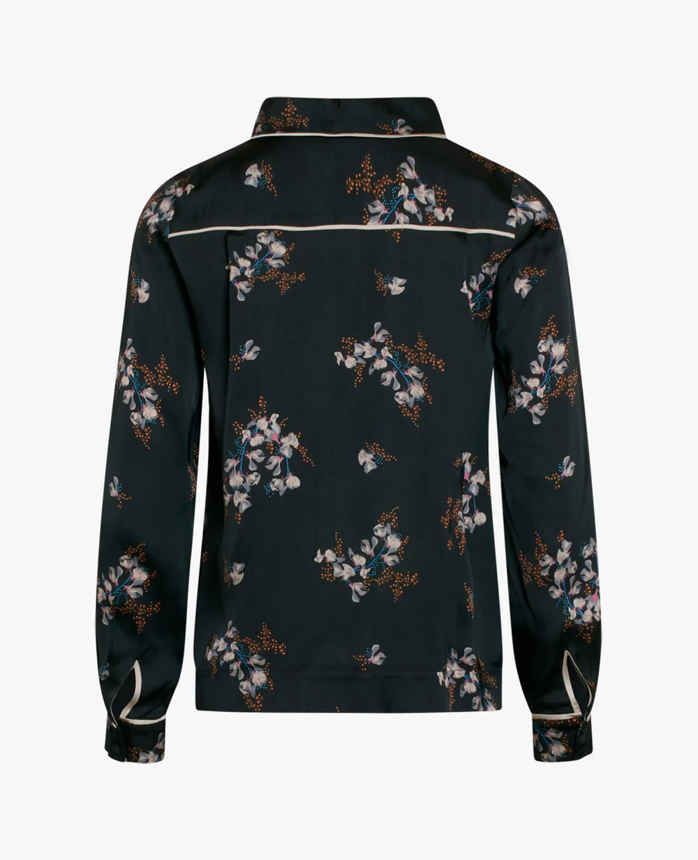 NOA NOA Sateen Shirt Print Black