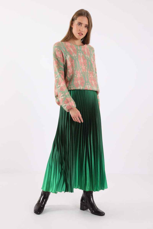 DIXIE Pleated Skirt Green