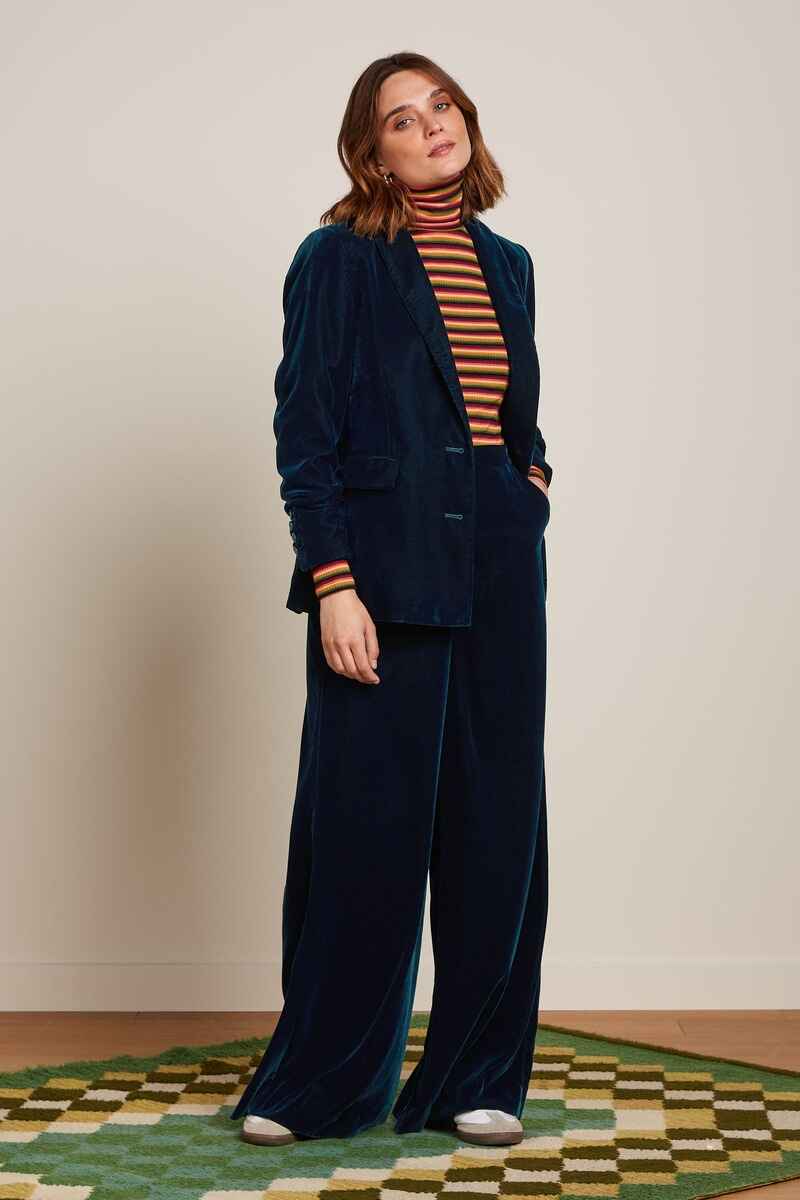 KING LOUIE Brooke Gamine Vel Blazer PBLue