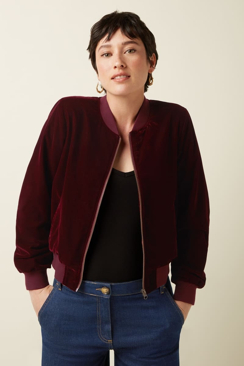 KING LOUIE Bessie Gamine Vel Jacket BRed