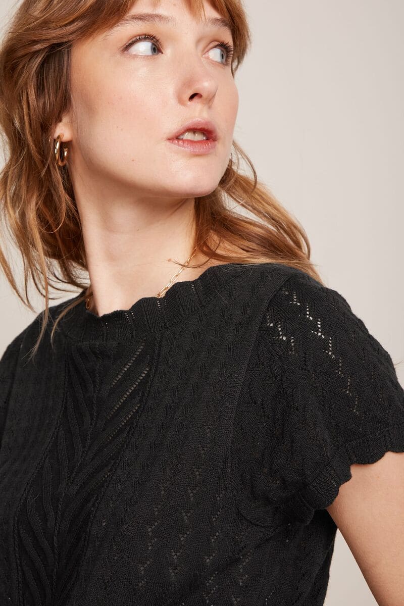 KING LOUIE Audrey Rocky Ajour Top Black