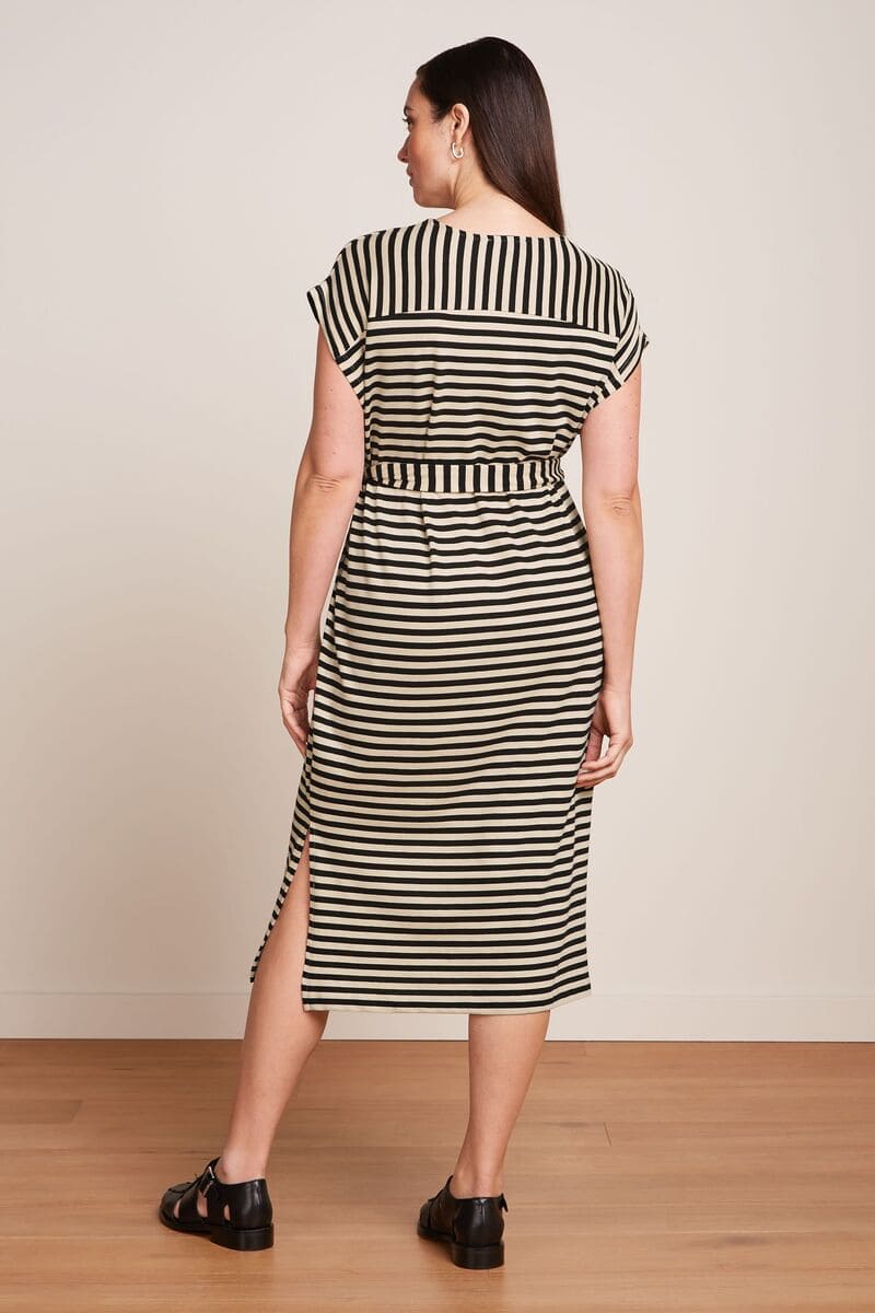 KING LOUIE Vera Chopito Stripe Dress Black