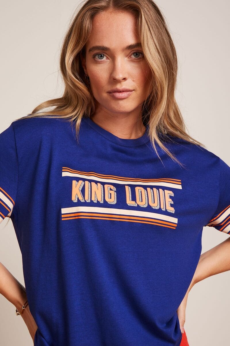 KING LOUIE Boxy Placement Tee Bluing