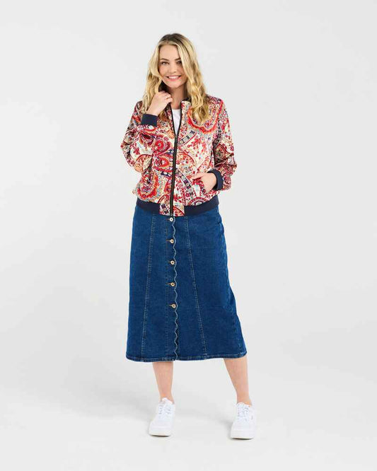 BLACKSTONE Yvette Satin Bomber RedM