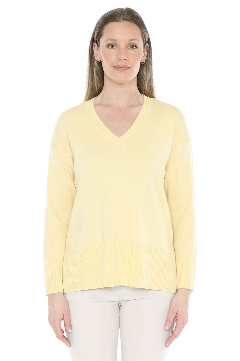 JUMP VNeck Rib Pullover Lemon