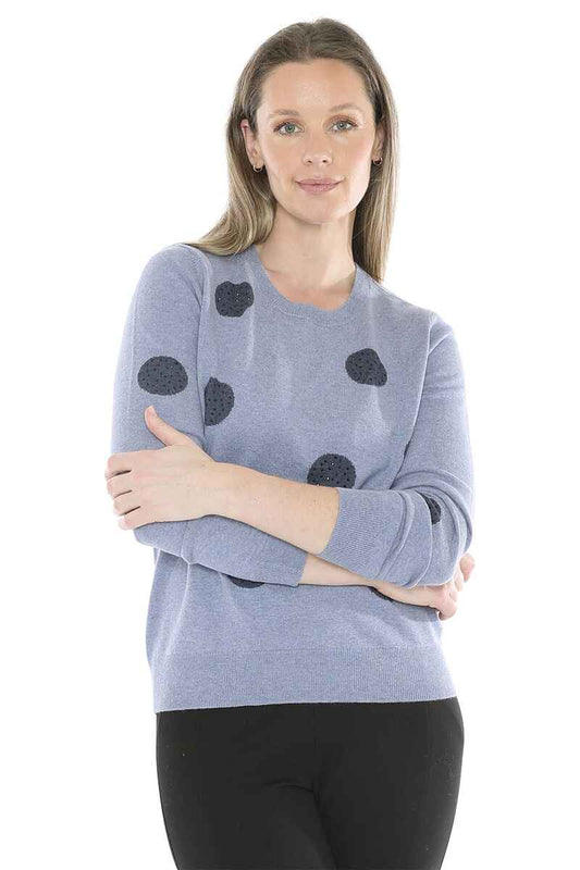 JUMP Diamante Spot Pullover SeasideM