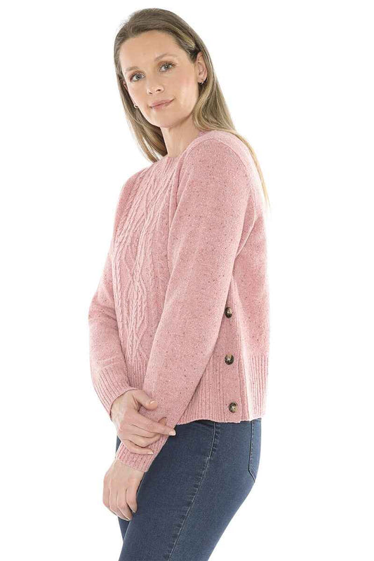 JUMP Side Button Pullover BlushF