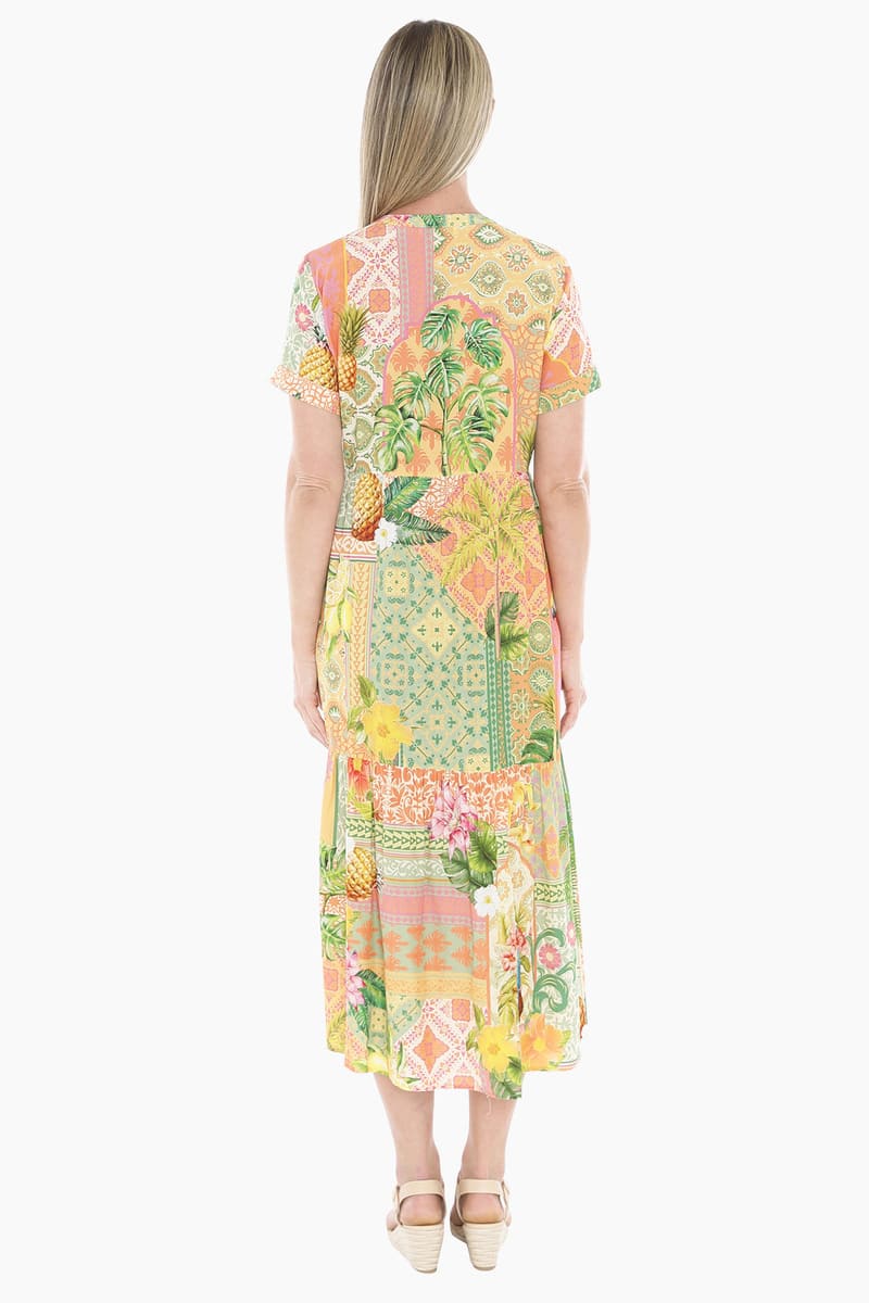 JUMP Pina Colada TIered Dress Multi