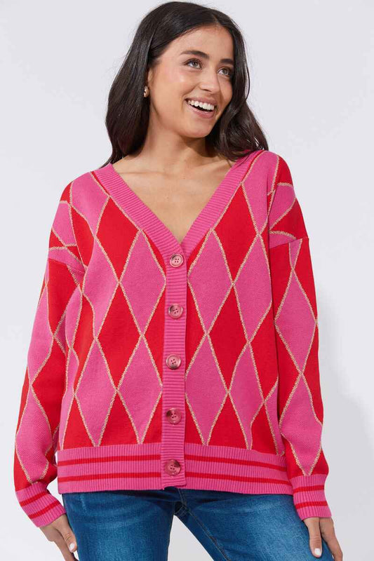 HAVEN Casablanca Lurex Cardy ChilliPink