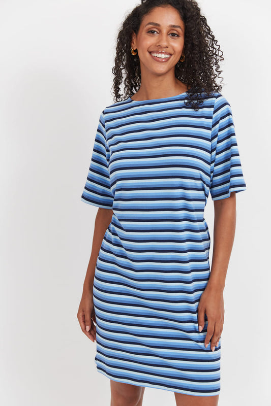 HAVEN Limon Stripe T-Shirt Dress Indigo