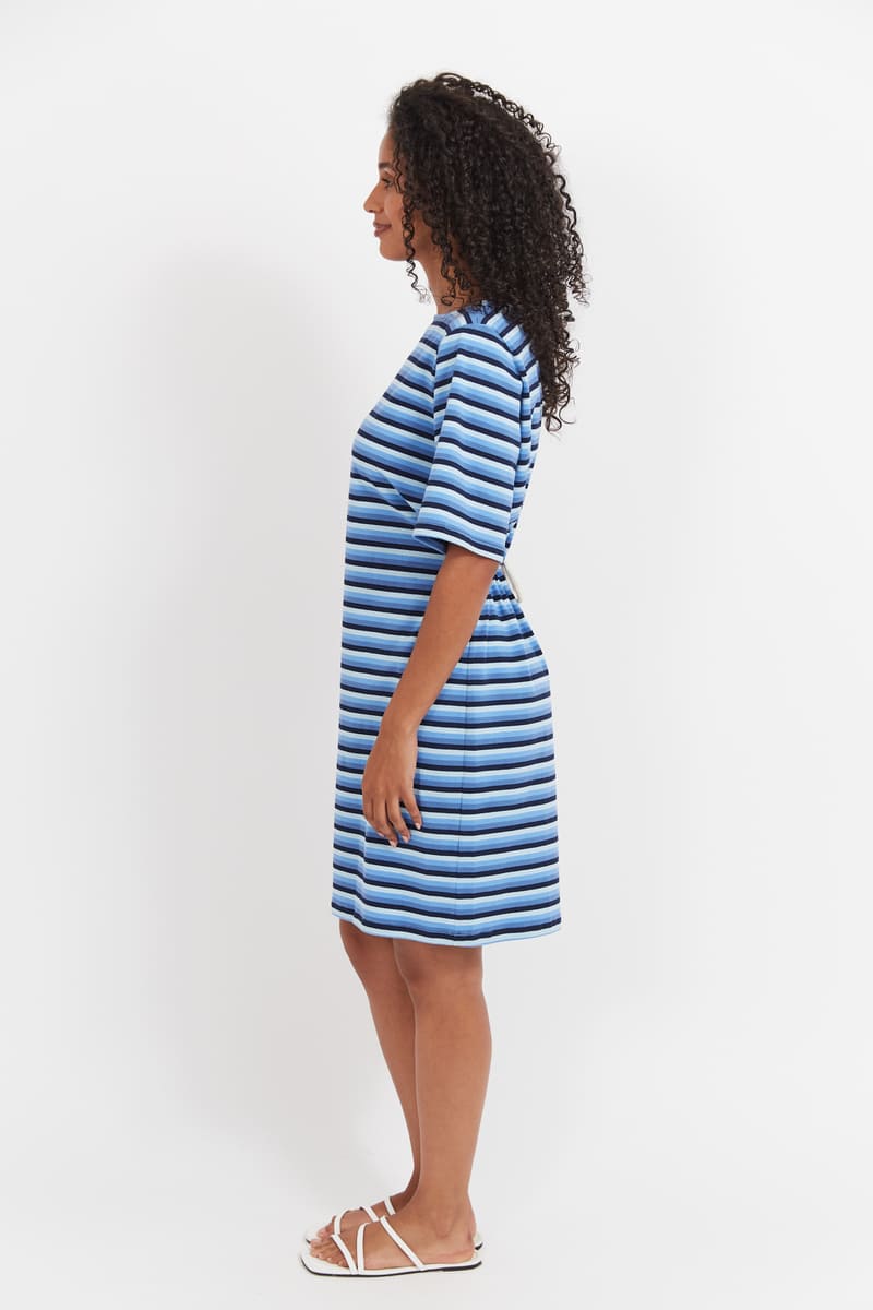 HAVEN Limon Stripe T-Shirt Dress Indigo