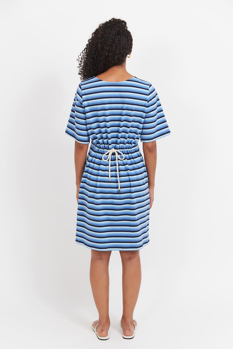 HAVEN Limon Stripe T-Shirt Dress Indigo
