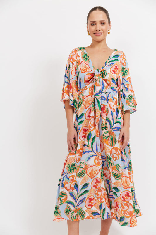 HAVEN Baja Tie Midi Dress Tide