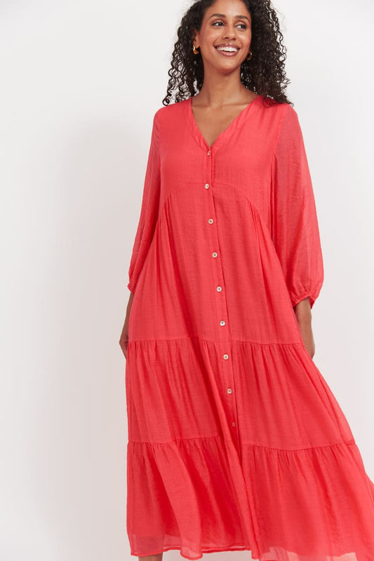 HAVEN Baja Button Maxi Dress Punch