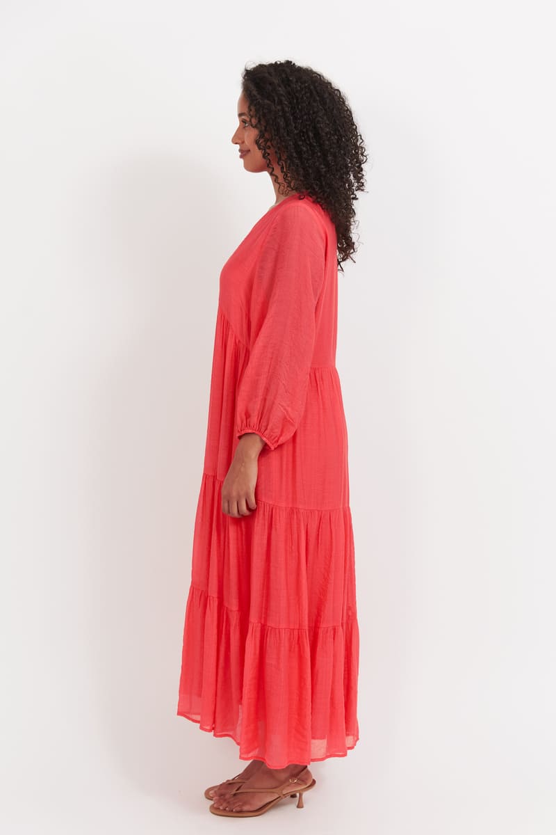 HAVEN Baja Button Maxi Dress Punch