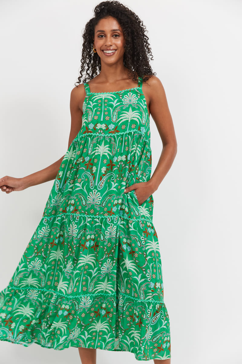 HAVEN Haiti Tank Maxi Dress Palms