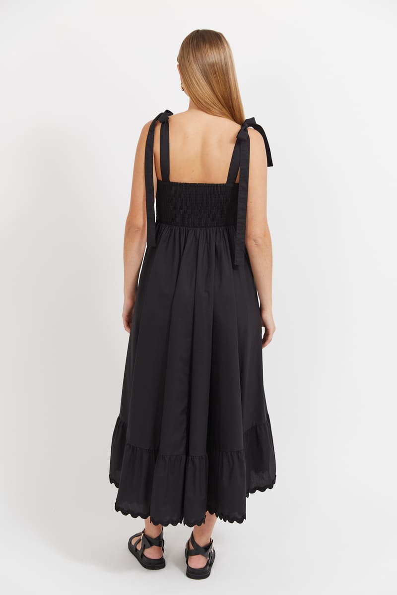 HAVEN Brasilia Tie Maxi Dress Black