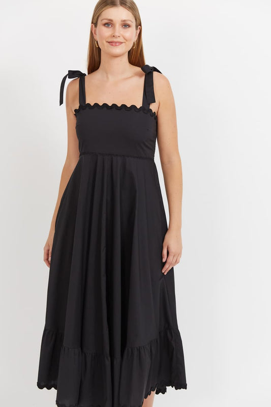 HAVEN Brasilia Tie Maxi Dress Black