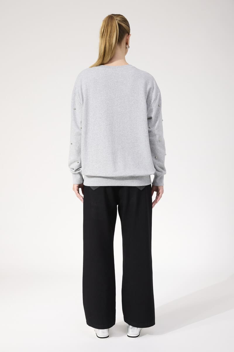 HAVEN Boston Studded Sweatshirt Grey