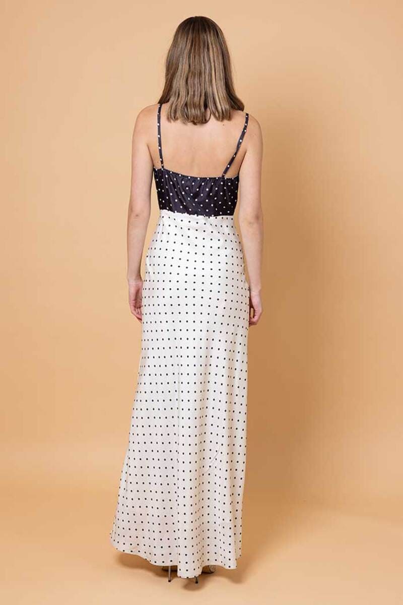 AMAYA Kinsley Polka Dot Dress CreamBlk
