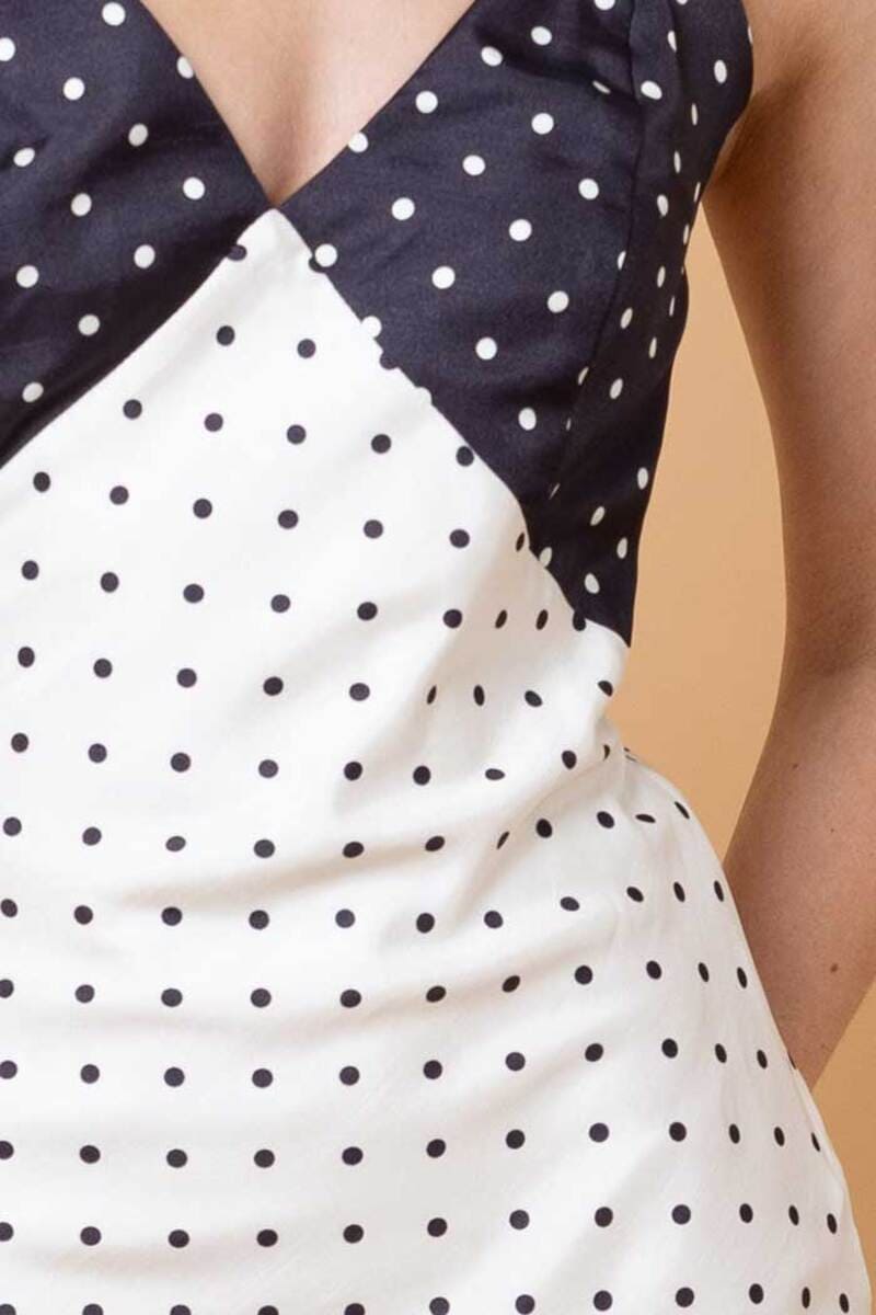 AMAYA Kinsley Polka Dot Dress CreamBlk