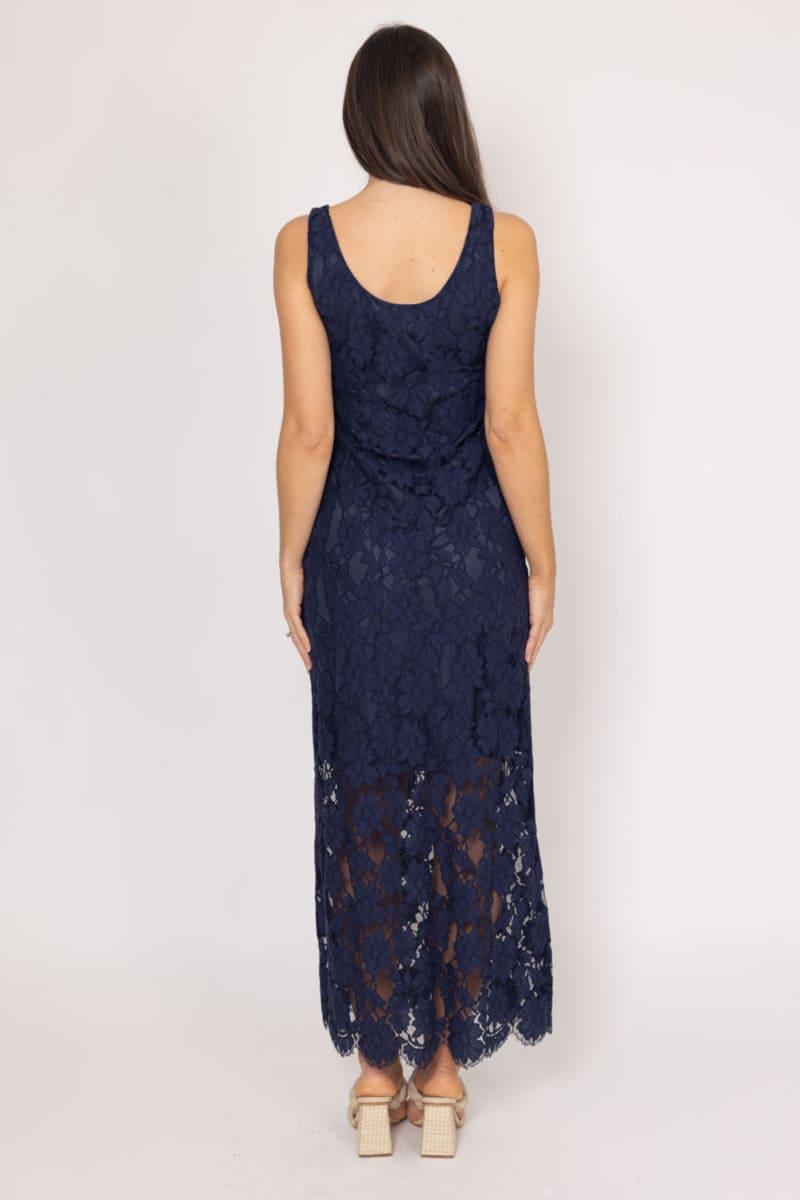 AMAYA Courtney Lace Maxi Dress Navy
